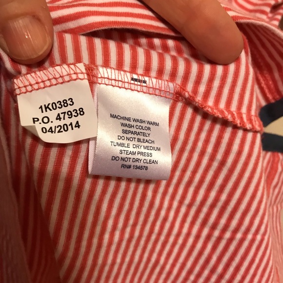 Vineyard Vines Reddish Orange Striped Polo Sz XS - Picture 4 of 5